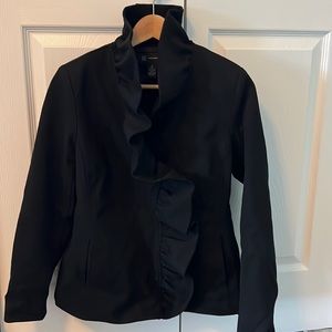 Black Ruffled Jacket - INC - Medium